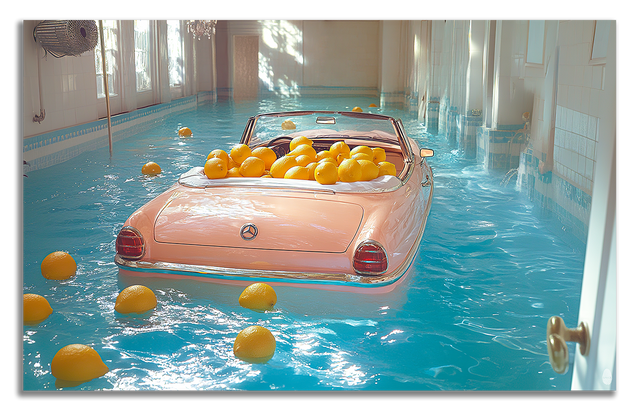 Fiesta retro en la piscina